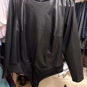Express Black Faux Leather Bodysuit